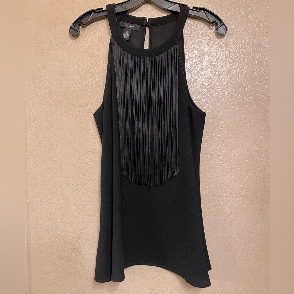 Alfani Sleeveless Shirt with Fringe Detail
